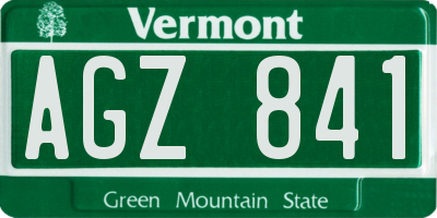 VT license plate AGZ841