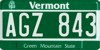 VT license plate AGZ843