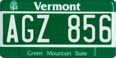 VT license plate AGZ856