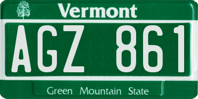 VT license plate AGZ861