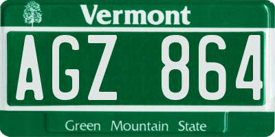 VT license plate AGZ864