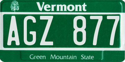 VT license plate AGZ877