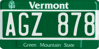 VT license plate AGZ878