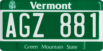 VT license plate AGZ881