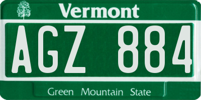 VT license plate AGZ884