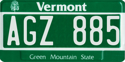 VT license plate AGZ885