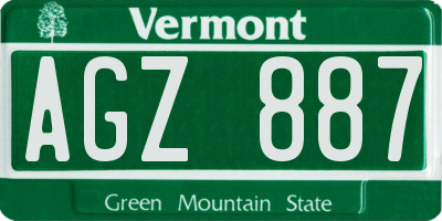 VT license plate AGZ887