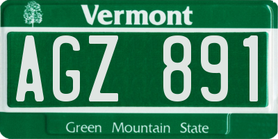 VT license plate AGZ891