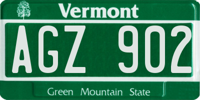 VT license plate AGZ902
