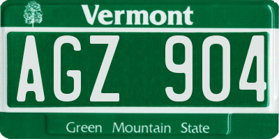 VT license plate AGZ904