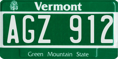 VT license plate AGZ912