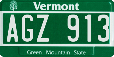VT license plate AGZ913