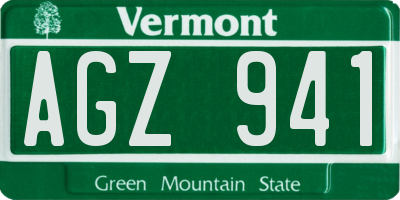 VT license plate AGZ941
