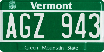 VT license plate AGZ943