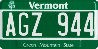 VT license plate AGZ944