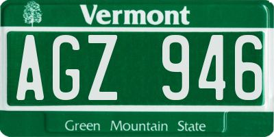 VT license plate AGZ946