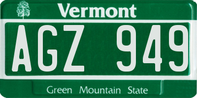 VT license plate AGZ949