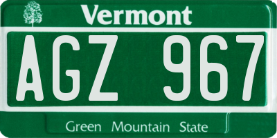 VT license plate AGZ967