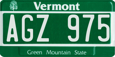 VT license plate AGZ975