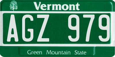 VT license plate AGZ979