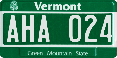 VT license plate AHA024
