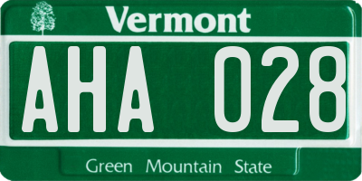 VT license plate AHA028