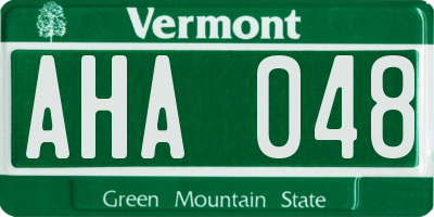 VT license plate AHA048