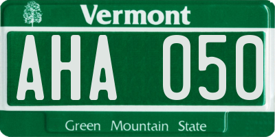 VT license plate AHA050