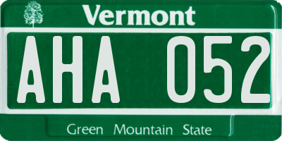VT license plate AHA052