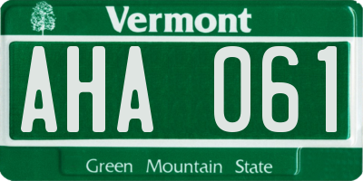 VT license plate AHA061