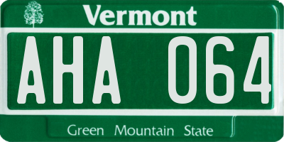 VT license plate AHA064