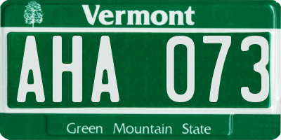 VT license plate AHA073
