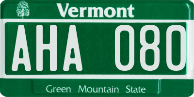 VT license plate AHA080