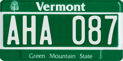 VT license plate AHA087