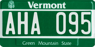 VT license plate AHA095