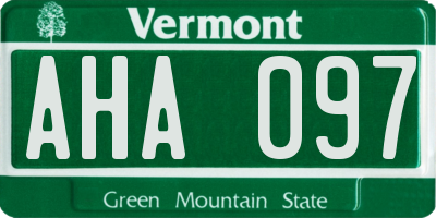 VT license plate AHA097