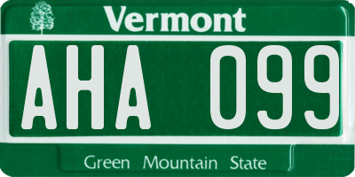 VT license plate AHA099