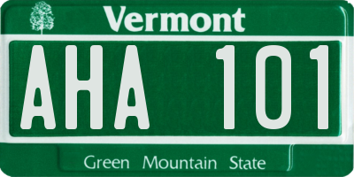 VT license plate AHA101