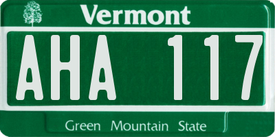 VT license plate AHA117