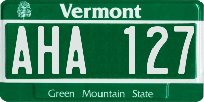 VT license plate AHA127