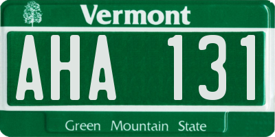 VT license plate AHA131