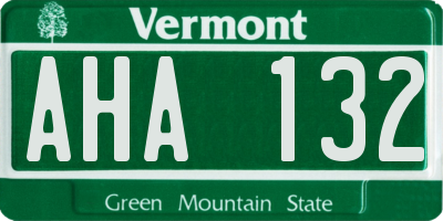 VT license plate AHA132