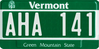 VT license plate AHA141