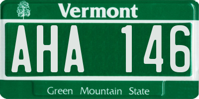 VT license plate AHA146