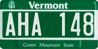VT license plate AHA148