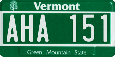 VT license plate AHA151