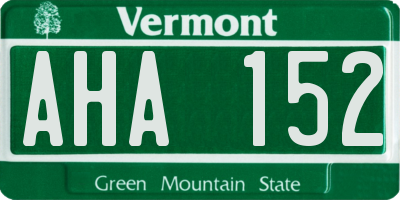 VT license plate AHA152
