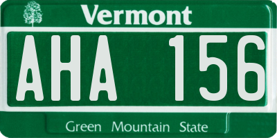 VT license plate AHA156