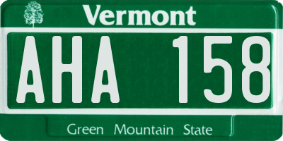 VT license plate AHA158