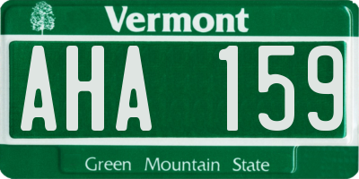 VT license plate AHA159